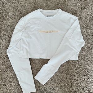 Alphalete White Long Sleeve Crop Top
